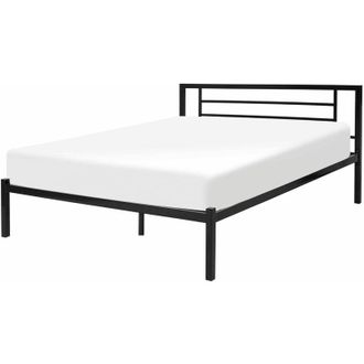 Beliani Letto in metallo nero con rete a doghe 140 x 200 cm Cusset