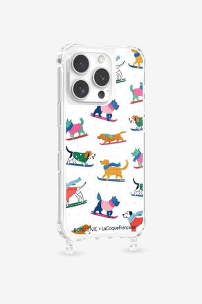 La Coque Fran&ccedil;aise Handyh&uuml;lle f&uuml;r iPhone15 PM Skifahrende Hunde