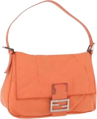 Fendi Pre-owned Shoulder Bags, female, Orange, Size: ONE SIZE Pre-owned Vintage Nylon Shoulder Bag
