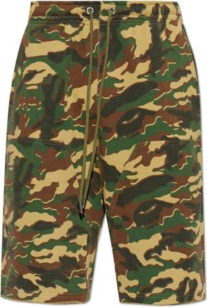 A Bathing Ape Casual Shorts, male, Green, Size: XL Camo Pattern Shorts