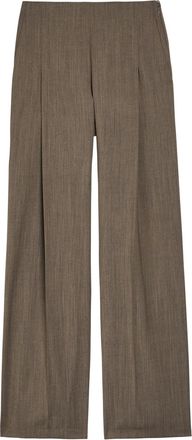 Emporio Armani Wide-leg Wool-blend Trousers - Taupe - 46 (UK14 / L)