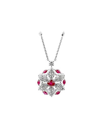 GRAFF 18K 7.40 ct. tw. Diamond & Ruby Snowflake Pendant Necklace (Authentic Pre-Loved)