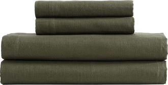 Calvin Klein Soho Cotton Sheet Set in Dark Green at Nordstrom, Size Full/queen