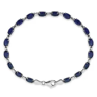 Allurez Lab Blue Sapphire Bracelet 14K in 0.56Ct/white Gold at Nordstrom, Size 7
