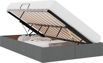 vidaXL Estructura De Cama Ottoman Gris Oscuro 120 X 200 Cm Tela Vidaxl