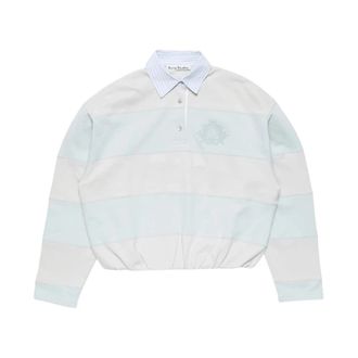 Acne Studios Gestreepte Polo Sweater - Dames - Polos - Blauw - S - Katoen - Tops