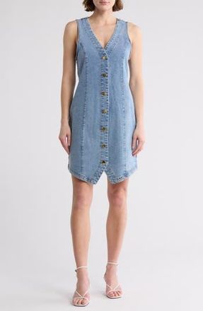 Vigoss Denim Buttoned Dress in Light Wash at Nordstrom Rack, Size X-Large