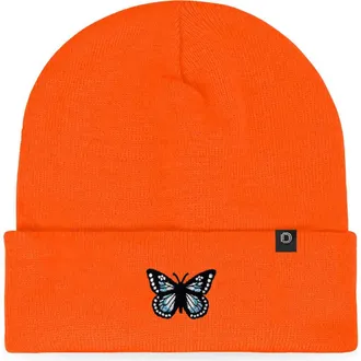 Dalix Butterfly Beanie in Neon Orange at Nordstrom