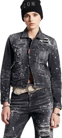 Dsquared2 Grey Distressed Shirt Collar Jacket