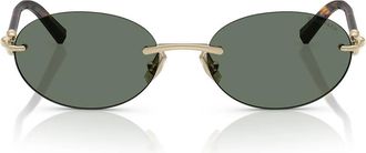 Tiffany & Co. Sunglasses Tf3104 D 623882 Pale Gold/Dark Green Women