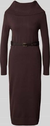 Zero Strickkleid aus Viskose-Mix mit Gürtel in Pflaume, Größe 36