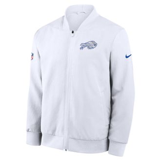 Nike Buffalo Bills Rivalries Collection Sideline Nike Mens NFL Full-Zip Bomber Jacket in White | 03AU10A81-TFK