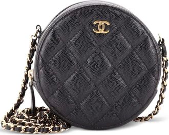 Chanel Borsa a tracolla mino in pelle Caviar trapuntata - Nero