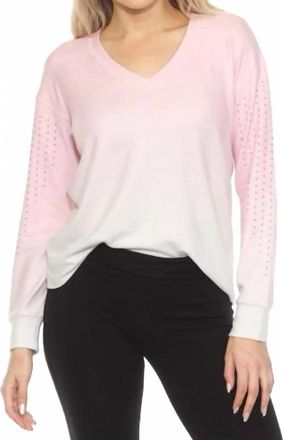 PJ Salvage Gradient Goodness Long Sleeve Lounge Top In Pastel Pink