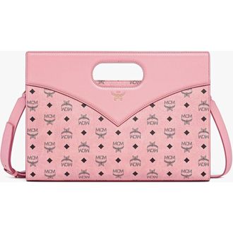 MCM Diamond Bag in Visetos Leather Mix in Soft Pink at Nordstrom