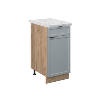Vicco Mueble Bajo De Cocina Fame-line, Azul Claro-gris, 40 Cm, Et M&aacute;rmol