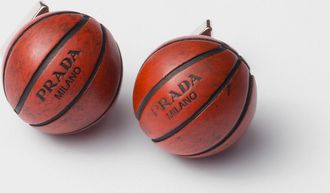 Prada Metal basketball earrings