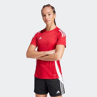 adidas Fussballtrikot ADIDAS PERFORMANCE TIRO 24 TRIKOT, Damen, Gr. XXL, rot (team power rot 2, wei&szlig;), Obermaterial: 100% Polyester, Rundhals, Trikots Fussba