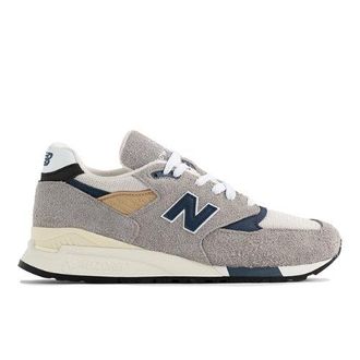 New Balance Unisex Made in USA 998 en Gris/Azul, Cuero, Talla 38.5
