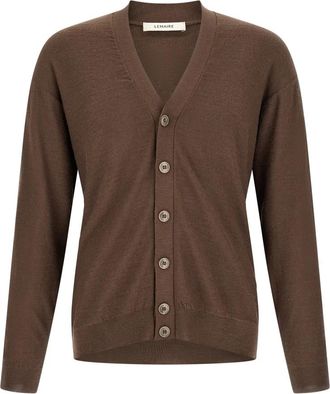 Christophe Lemaire Relaxed Twisted Cardigan - Heren - Vesten - Bruin - XS - Wol - Truien & Vesten