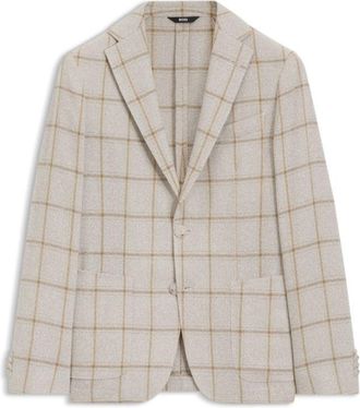 BOSS Slim-fit jacket in checked fabric