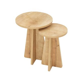 Dmora Mesa de caf&eacute; efecto madera roble 40x40 h50 cm