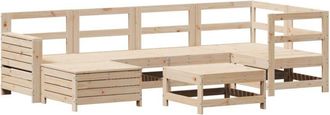 vidaXL Juego De Sof&aacute;s De Jard&iacute;n 7 Piezas Madera Maciza De Pino Vidaxl