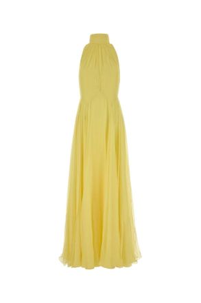 Givenchy Yellow Chiffon Long Dress