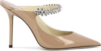 Jimmy Choo London Schoenen, Dames, Roze, 39 EU, Leer, Roze Kristalband Hakken