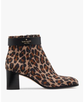 Kate Spade New York Womens Morgan Spotted Leopard Suede Ankle Boot - Brown - Size UK 3