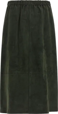 Max Mara Suede Midi Skirt - Green