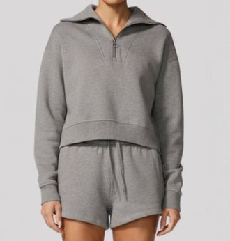 MPG Sport Kathleen 1/4 Zip Sweatshirt In Heather Steel Grey