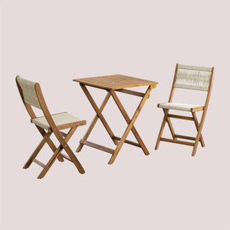 Sklum Sklum - Set de Mesa y 2 Sillas de Jardín Plegables Delawer Classic