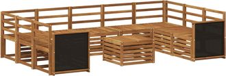 vidaXL Conjunto De Sof&aacute;s De Exterior 10 Uds. Natural Vidaxl