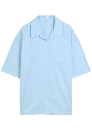 Loewe Checked Logo-embroidered Cotton Shirt - Blue - 52 (IT52 / XL)