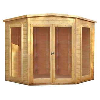Shires Barclay High Spec Shiplap Summerhouse Garden Sun Room Approx 10x10 ft in Brown