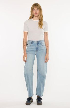 Kancan Isla High Rise Horseshoe Jeans in Light Wash at Nordstrom, Size 25