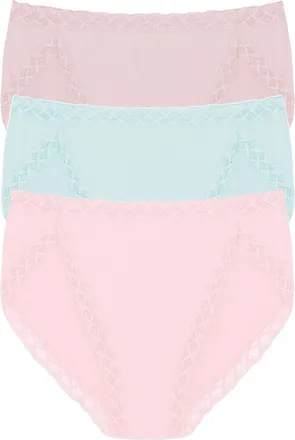 Natori Bliss Cotton French Cut Brief 3-Pack in Ivry Rse/sky Green/delicte Rse at Nordstrom, Size Xx-Large