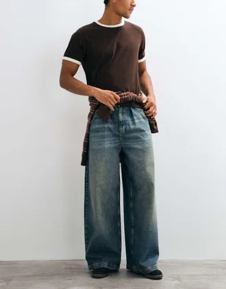 Collusion jeans skate baggy XL blu lavaggio medio