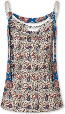 Paco Rabanne Paisley Satin Tank Top - Dames - Tops zonder mouwen - Veelkleurig - 2XS - Satijn - Tops