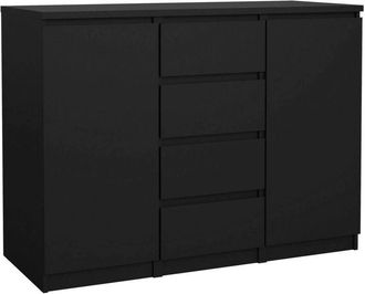 Dmora Dmora - Credenza Alix, Buffet da soggiorno, Madia da salotto, Dispensa da cucina, 121x50 h91 cm, Nero