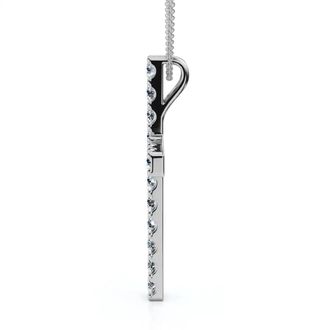 Pompeii3 1 Ct Diamond Cross 14k White Gold 18 Chain Womens Necklace 1 1/4 Tall