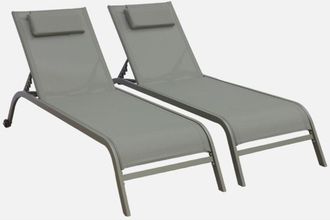 Sweeek Tumbona De Acero Multiposici&oacute;n Con Coj&iacute;n Y Ruedas, Set De 2