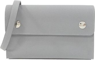 Herm&egrave;s Gray Epsom Leather Chain/Shoulder Wallet (Pre-Owned)