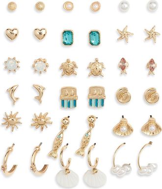 BP. Coastal Set of 18 Assorted Earrings in Gold- Multi at Nordstrom