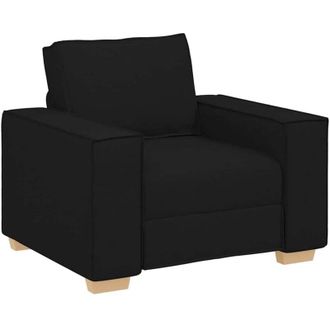vidaXL Sillón de tela negra de 60 cm Vidaxl