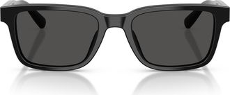 Brooks Brothers 53mm Rectangular Sunglasses in Black /Dark Grey at Nordstrom