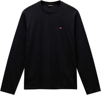 Napapijri Langarmshirt NAPAPIJRI SALIS, Herren, Gr. XXL, schwarz, Obermaterial: 100% Baumwolle, unifarben, Shirts Langarmshirt