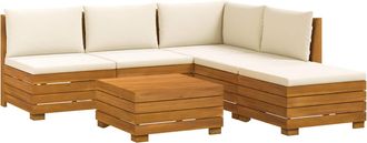 vidaXL 6 Uds. Conjunto De Sof&aacute;s De Exterior Madera De Acacia S&oacute;lida Vidaxl