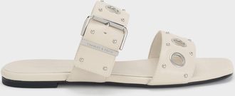 Charles & Keith Grommet Buckled Slides
